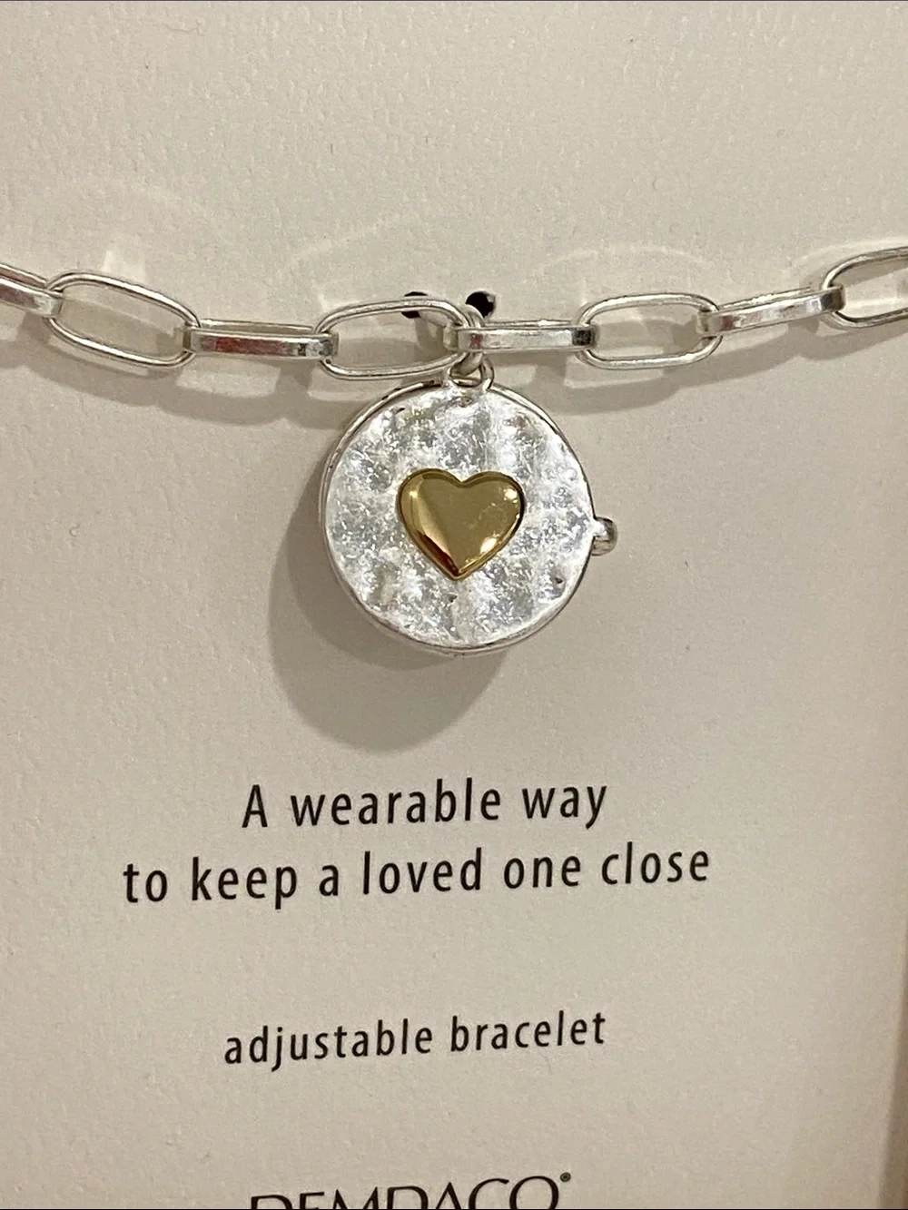 NEW IN BOX DEMDACO Silver and Gold Heart Locket Bracelet